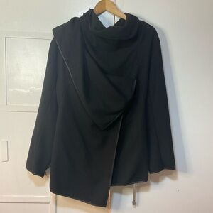 Stylish Black Asymmetrical Coat